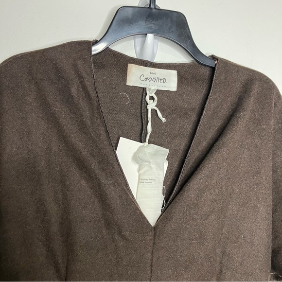 MNG committed collection recycled wool dress midi dress brown new size 6 - Picture 8 of 14
